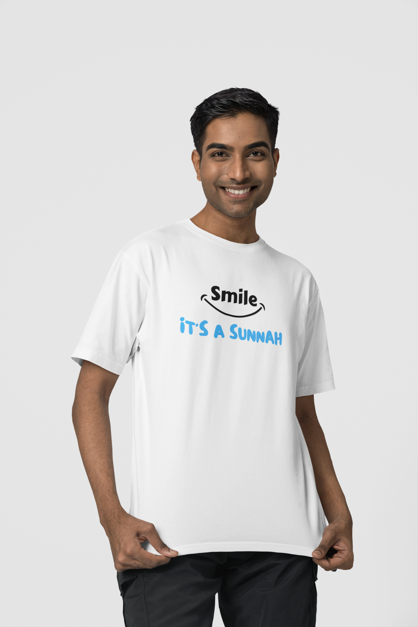Smile it's Sunnah Unisex  T-Shirt- WHITE