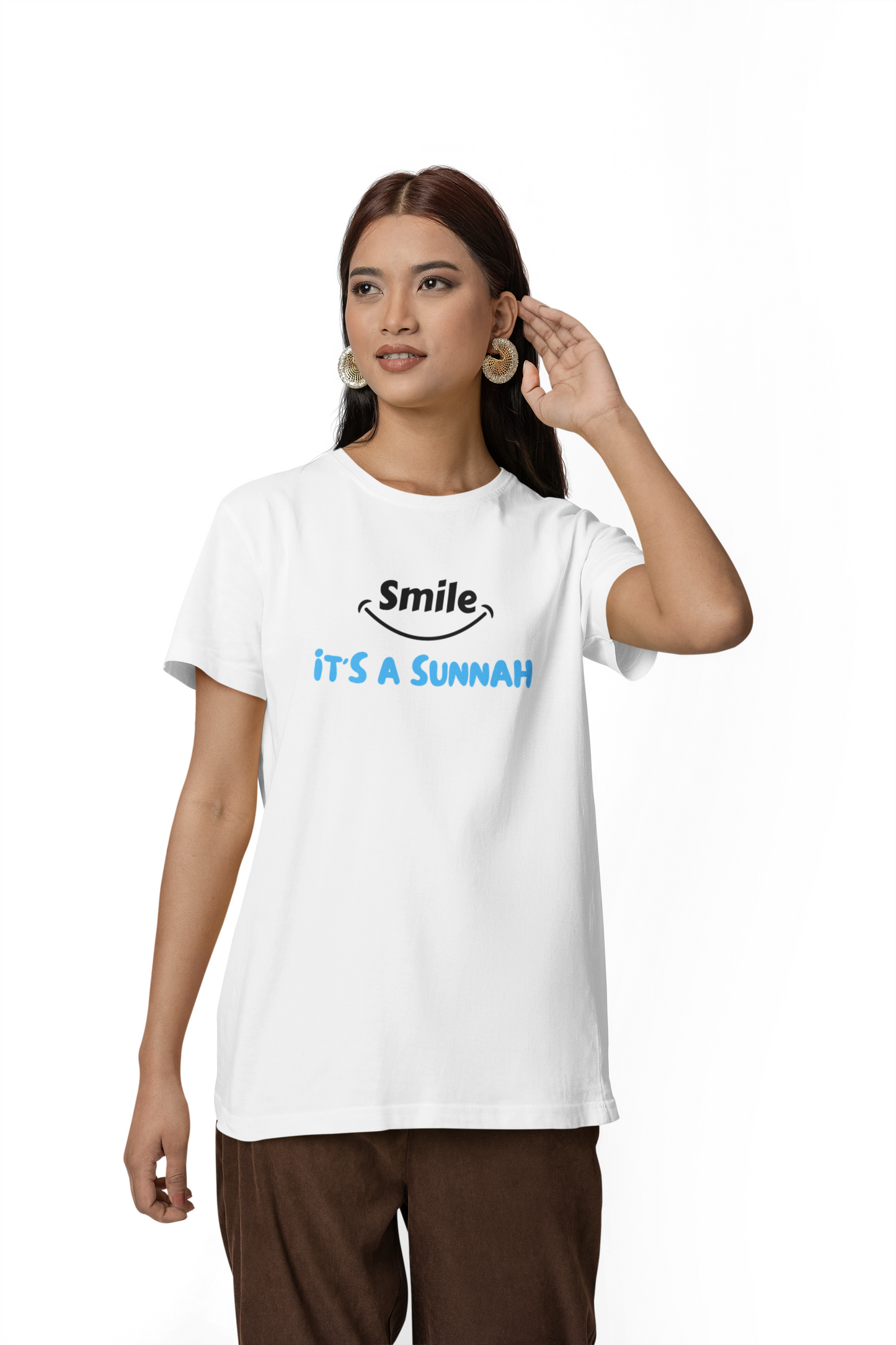 Smile it's Sunnah Unisex  T-Shirt- WHITE