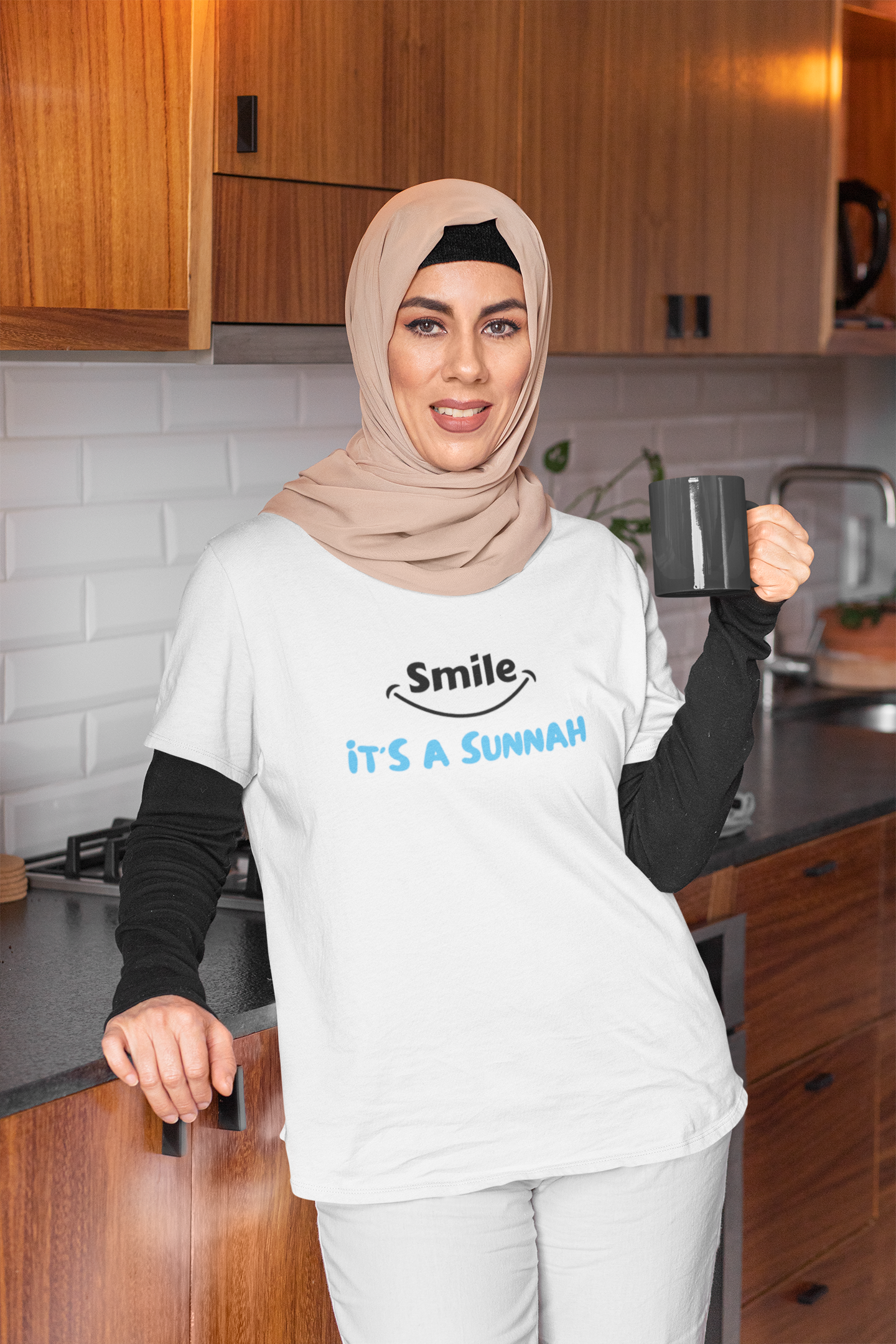 Smile it's Sunnah Unisex  T-Shirt- WHITE