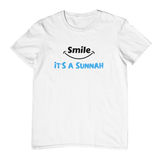 Smile it's Sunnah Unisex  T-Shirt- WHITE