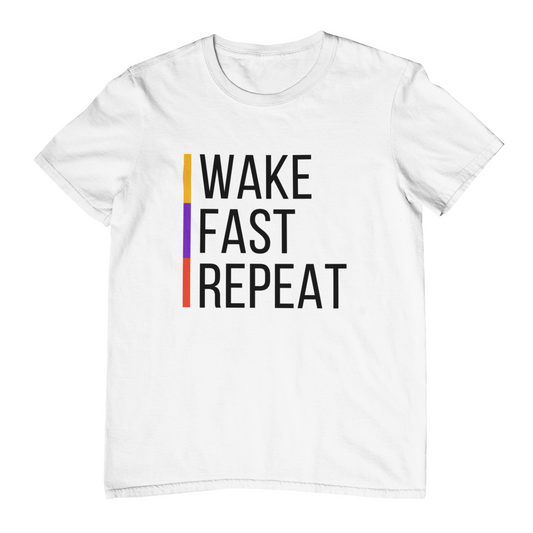 Wake Fast Repeat Unisex T-Shirt-White
