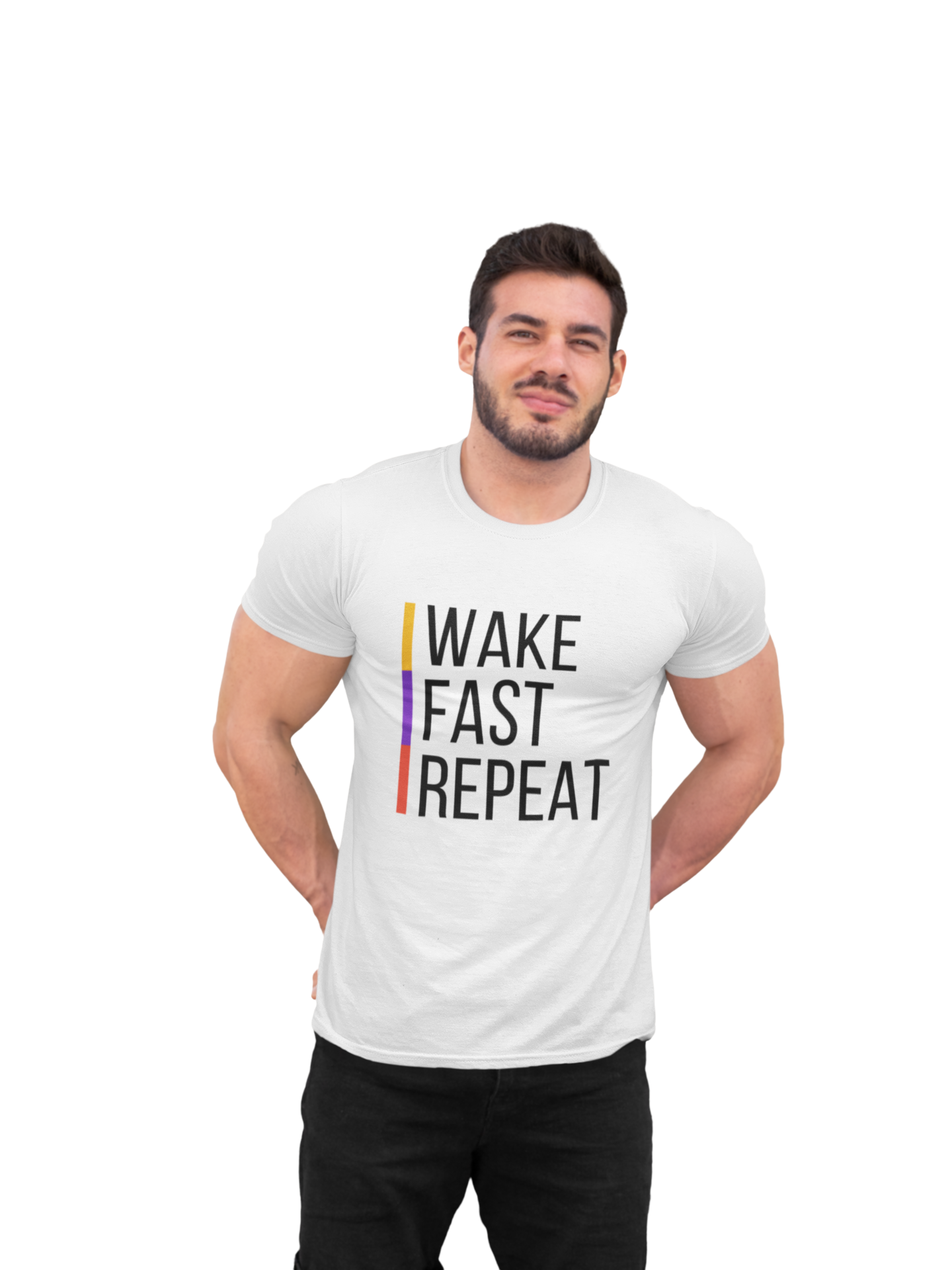 Wake Fast Repeat Unisex T-Shirt-White